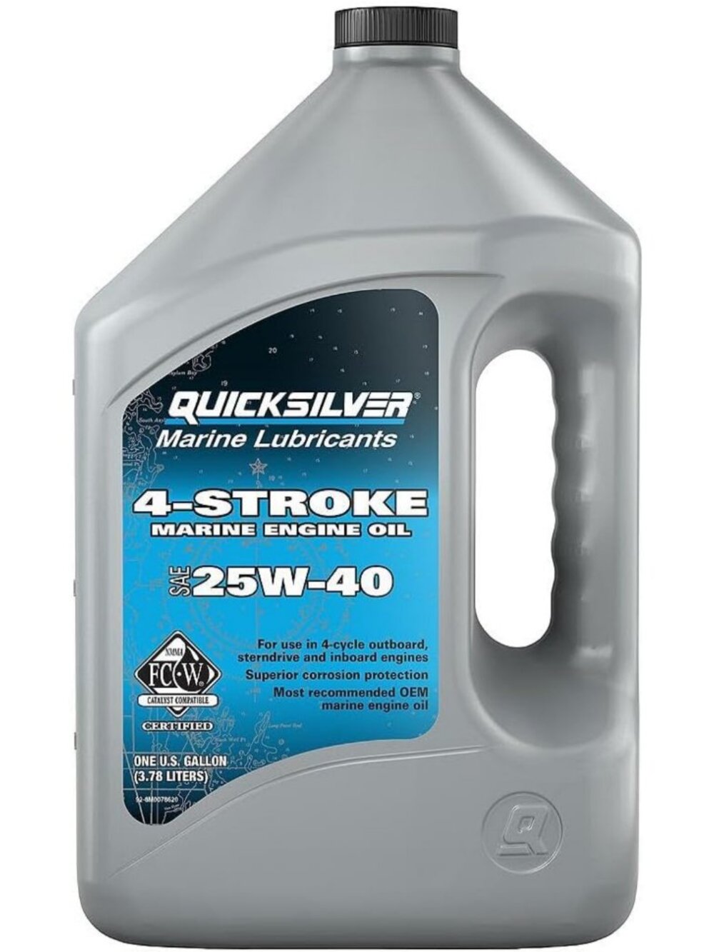 Quicksilver 25W-40 4-Stroke Marine Engine Oil for Outboards, 1 Gallon